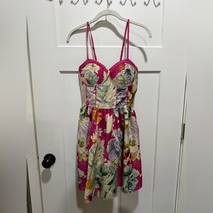 Band of Gypsies Pink and Yellow Floral corset  Dress